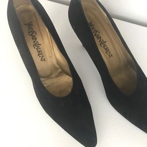 Yves Saint Laurent Black Suede Heels